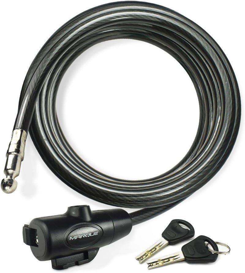 MARQUE Bike Lock with Key – 3/8” (4Ft, 7Ft, 15Ft, 25Ft) Straight Cable Locks with Keys, Anti-Theft Security Cable for Bicycles, Scooters, Kayaks, Paddle Boards, Gates - Image 1